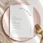 Moderne 5x7-inch Kaarten in het Feast Wedding Menu