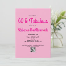 Moderne 60 en Fabulous Roze 60ste Verjaardagsfeest