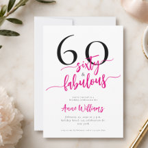 Moderne 60 en Fabulous Roze 60ste Verjaardagsfeest