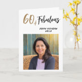 Moderne 60 en fantastische foto 60e verjaardag kaart (Gele Bloem)