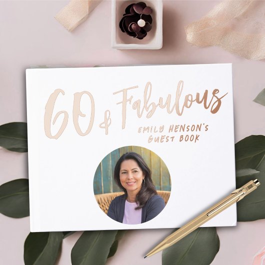 Moderne 60 en fantastische foto 60e verjaardagsfee gastenboek