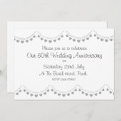 Moderne 60e diamanten bruiloft uitnodiging (Voorkant / Achterkant)