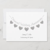 Moderne 60e diamanten huwelijksjubileum uitnodigin kaart (Achterkant)