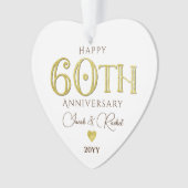 Moderne 60e Jubileum gouden Keepsake bruiloft Ornament (voorkant)