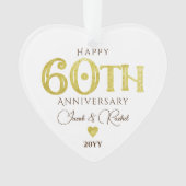 Moderne 60e Jubileum gouden Keepsake bruiloft Ornament (voorkant)