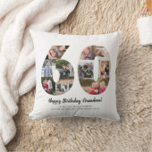 Moderne 60e Nummer Fotocollage Custom Greeting Kussen (Deken)