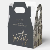 Moderne 60e verjaardag eenvoudig stijlvol elegant bedankdoosjes (Geopend)