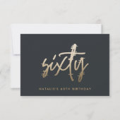 Moderne 60e verjaardag eenvoudig stijlvol elegant  bedankkaart (Voorkant)