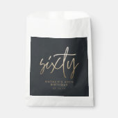 Moderne 60e verjaardag eenvoudig stijlvol elegant  bedankzakje (Voorkant)