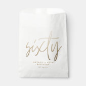 Moderne 60e verjaardag eenvoudig stijlvol elegant  bedankzakje (Voorkant)