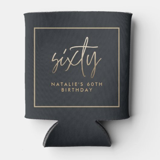 Moderne 60e verjaardag eenvoudig stijlvol elegant blikjeskoeler (Voorkant)