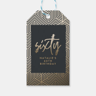 Moderne 60e verjaardag eenvoudig stijlvol elegant  cadeaulabel