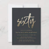 Moderne 60e verjaardag eenvoudig stijlvol elegant  kaart (Voorkant)