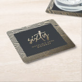 Moderne 60e verjaardag eenvoudig stijlvol elegant  kartonnen onderzetters (Schuin)