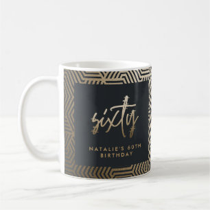 Moderne 60e verjaardag eenvoudig stijlvol elegant koffiemok