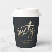 Moderne 60e verjaardag eenvoudig stijlvol elegant  papieren bekers (Achterkant)