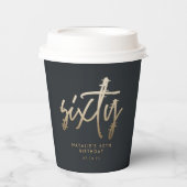 Moderne 60e verjaardag eenvoudig stijlvol elegant  papieren bekers (Voorkant)