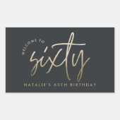 Moderne 60e verjaardag eenvoudig stijlvol elegant  rechthoekige sticker (Voorkant)