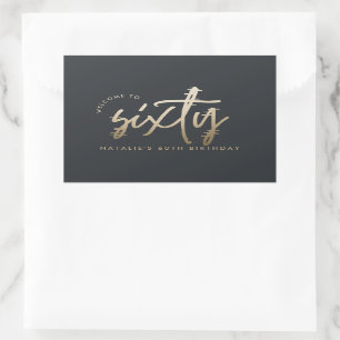 Moderne 60e verjaardag eenvoudig stijlvol elegant  rechthoekige sticker