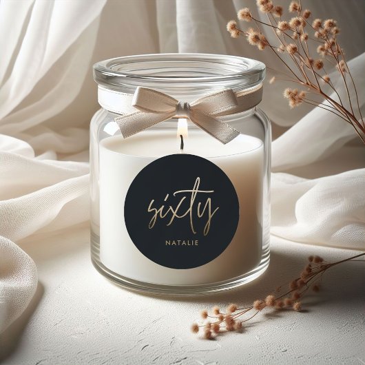 Moderne 60e verjaardag eenvoudig stijlvol elegant  ronde sticker