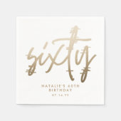 Moderne 60e verjaardag eenvoudig stijlvol elegant servet (Voorkant)