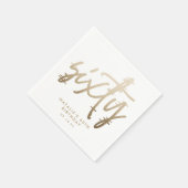 Moderne 60e verjaardag eenvoudig stijlvol elegant servet (Hoek)