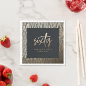 Moderne 60e verjaardag eenvoudig stijlvol elegant  servet (Insitu)