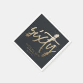 Moderne 60e verjaardag eenvoudig stijlvol elegant  servet (Hoek)