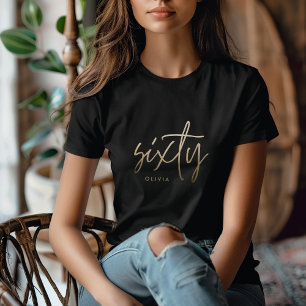 Moderne 60e verjaardag eenvoudig stijlvol elegant  t-shirt