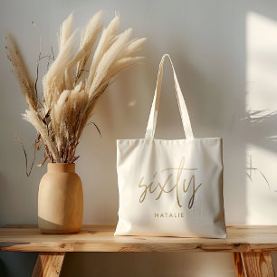 Moderne 60e verjaardag eenvoudig stijlvol elegant  tote bag