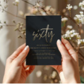 Moderne 60e verjaardag eenvoudig stijlvol elegant uitnodiging briefkaart