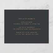 Moderne 60e verjaardag eenvoudig stijlvol elegant  uitnodiging briefkaart (Achterkant)