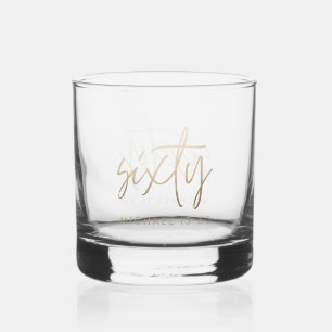 Moderne 60e verjaardag eenvoudig stijlvol elegant  whisky glas