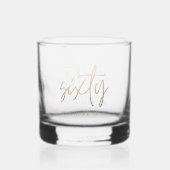 Moderne 60e verjaardag eenvoudig stijlvol elegant  whisky glas (Achterkant)