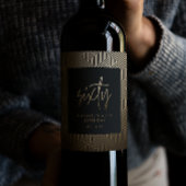 Moderne 60e verjaardag eenvoudig stijlvol elegant  wijn etiket