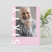 Moderne 60e verjaardag Foto 60e verjaardag Uitnodi Kaart (Staand voorkant)