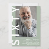 Moderne 60e verjaardag Foto 60e verjaardag Uitnodi Kaart (Voorkant)