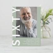 Moderne 60e verjaardag Foto 60e verjaardag Uitnodi Kaart (Staand voorkant)