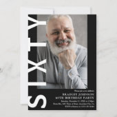 Moderne 60e verjaardag Foto 60e verjaardag Uitnodi Kaart (Voorkant)