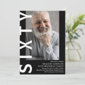 Moderne 60e verjaardag Foto 60e verjaardag Uitnodi Kaart (Staand voorkant)