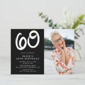 Moderne 60e verjaardag foto kaart (Staand voorkant)