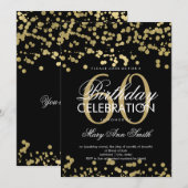 Moderne 60e verjaardag Gold Foil Confetti Kaart (Voorkant / Achterkant)