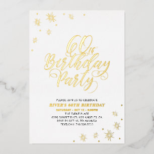 Moderne 60e verjaardag Gold Foil uitnodiging