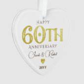 Moderne 60e verjaardag Gouden Huwelijksherinnering Ornament (voorkant)