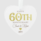 Moderne 60e verjaardag Gouden Huwelijksherinnering Ornament (achterkant)