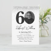 Moderne 60e verjaardag Party foto uitnodiging (Staand voorkant)