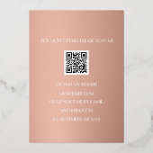 Moderne 60e verjaardag Roos Gold Foil QR-code Folie Uitnodiging (Achterkant)