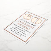 Moderne 60e verjaardag Roos Gold Foil QR-code Folie Uitnodiging (Gedraaid)