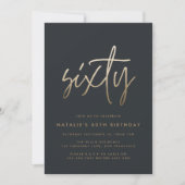 Moderne 60e verjaardag stijlvol elegante script fo kaart (Voorkant)