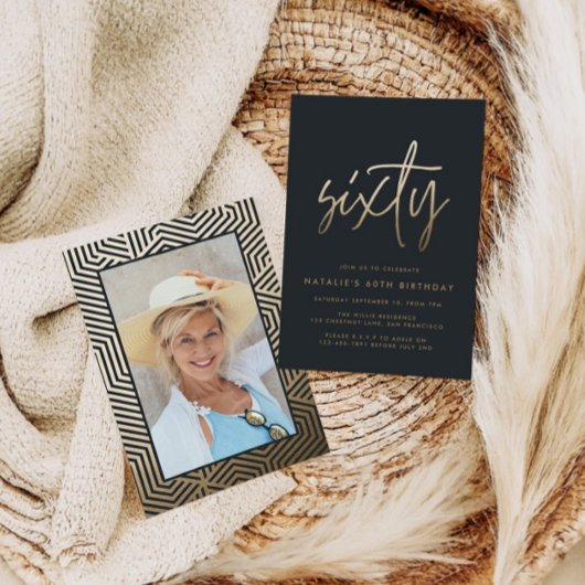 Moderne 60e verjaardag stijlvolle elegante script  kaart